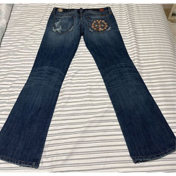 Y2K Frankie B Jeans Size 4, Inseam: 29 inches. Bootcut, Studded - Picture 3 of 11